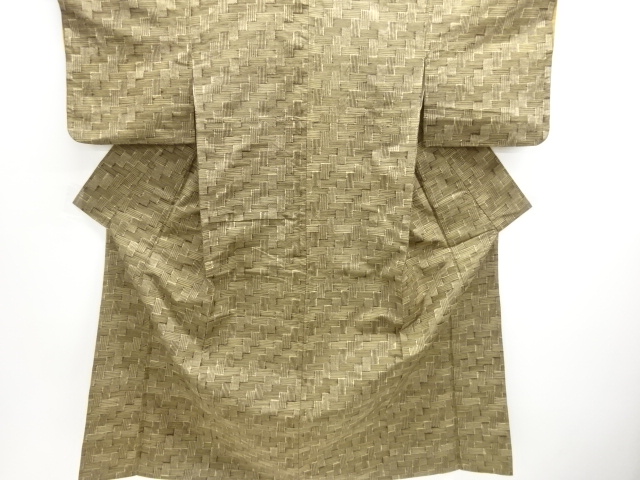 JAPANESE KIMONO / TSUMUGI / WOVEN GEOMETRIC